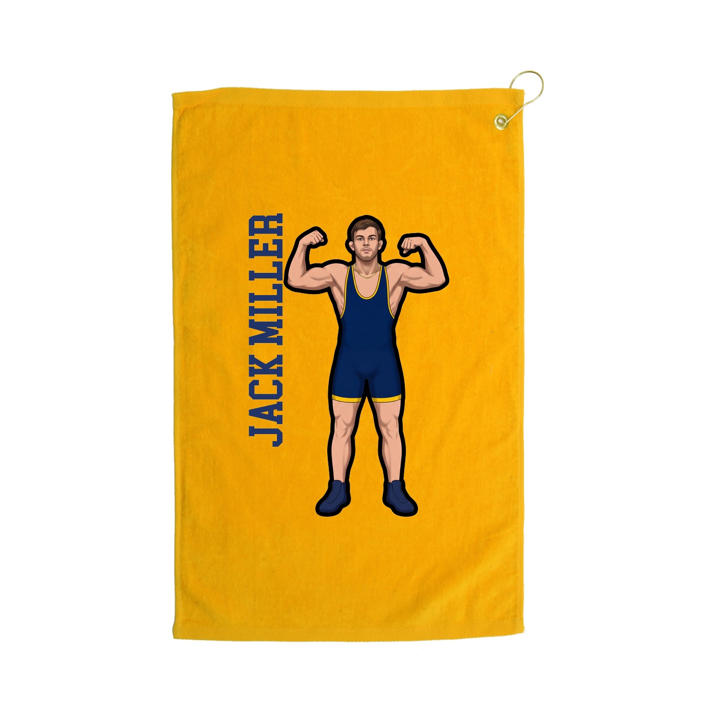 Golf Towel — Name Vertical in Gold