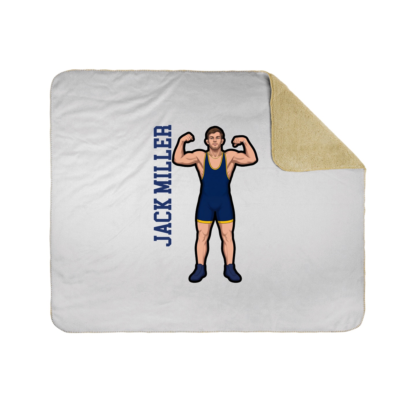 Throw Blanket — Name Vertical in White