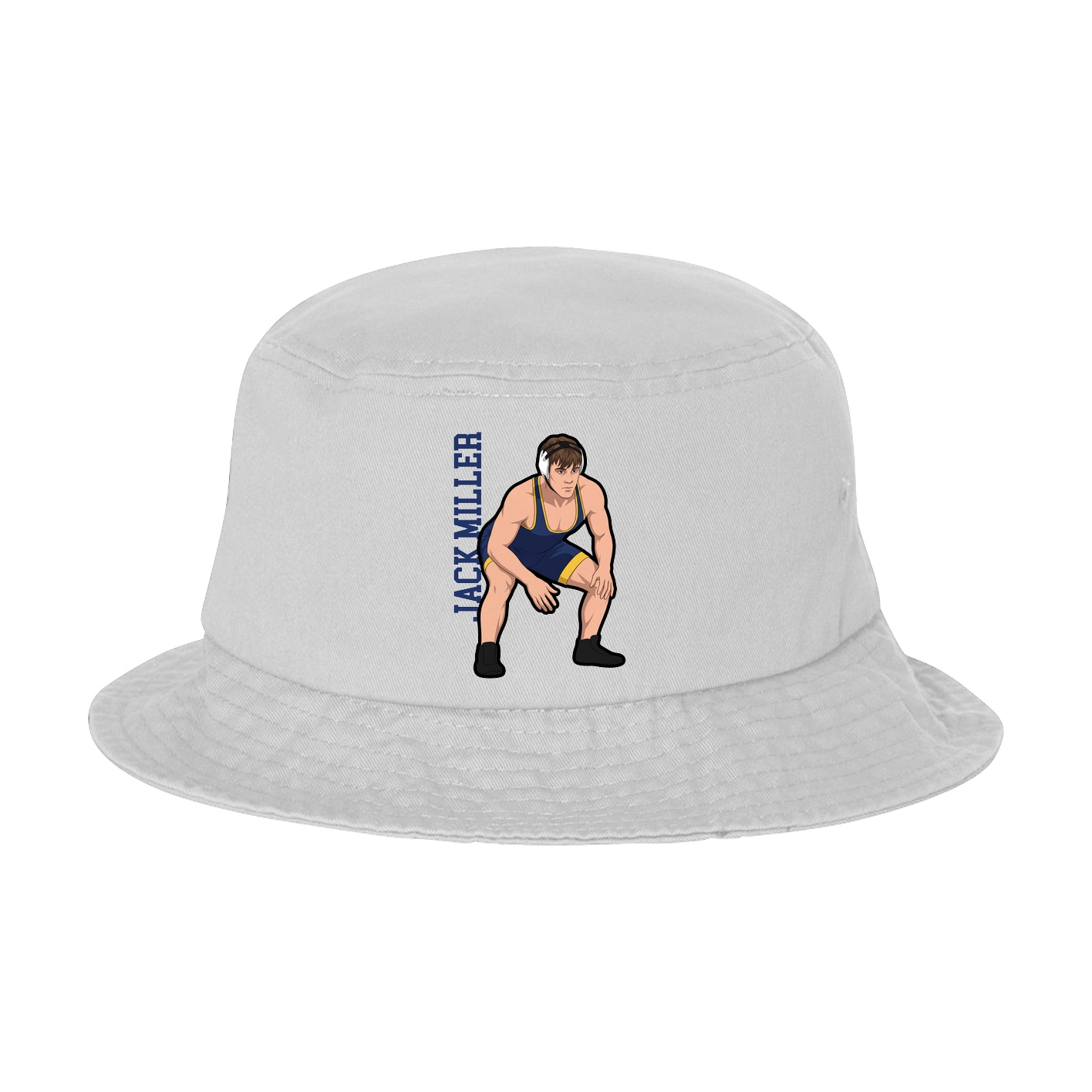 Bucket Cap — Name Vertical in White