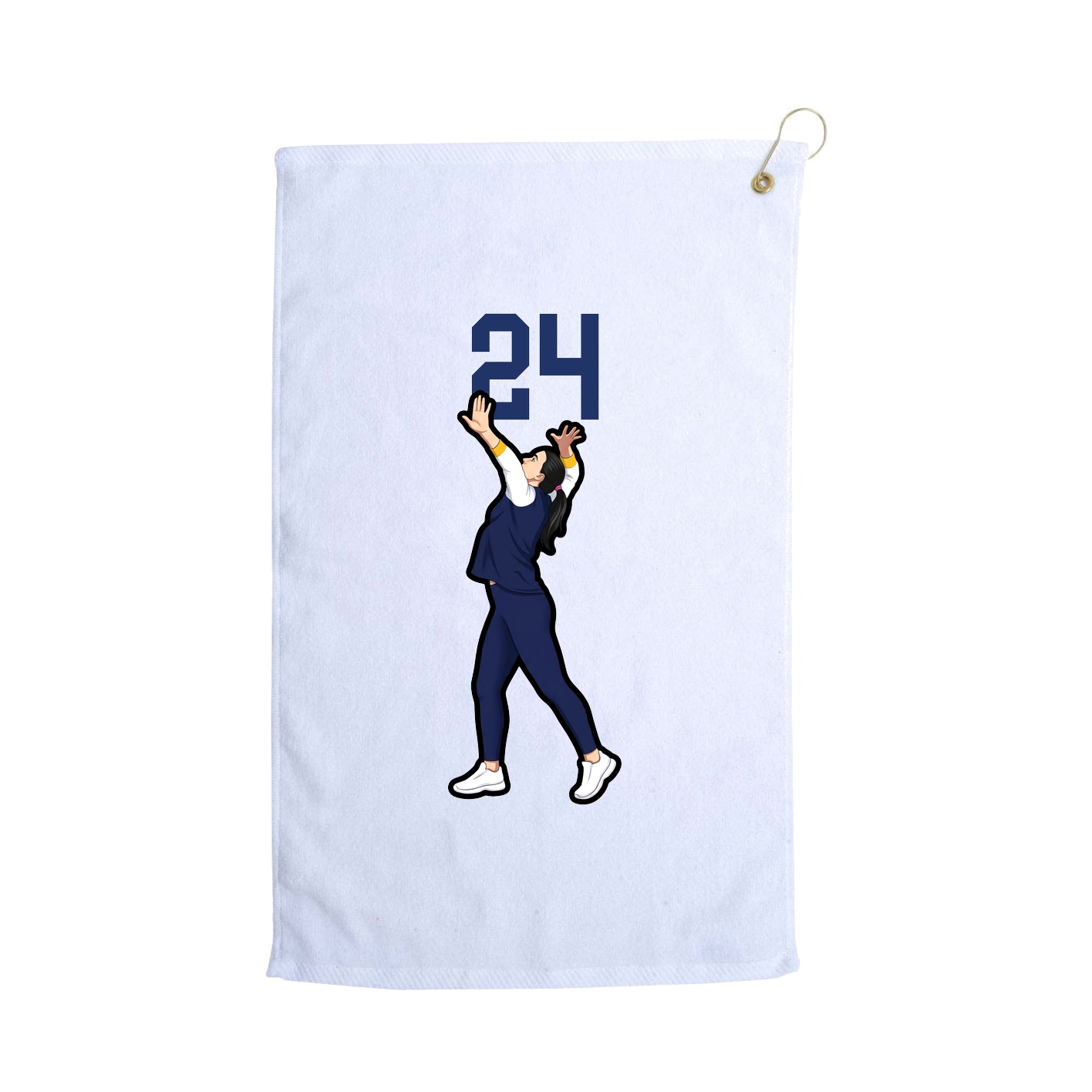 Golf Towel — Number Top in White