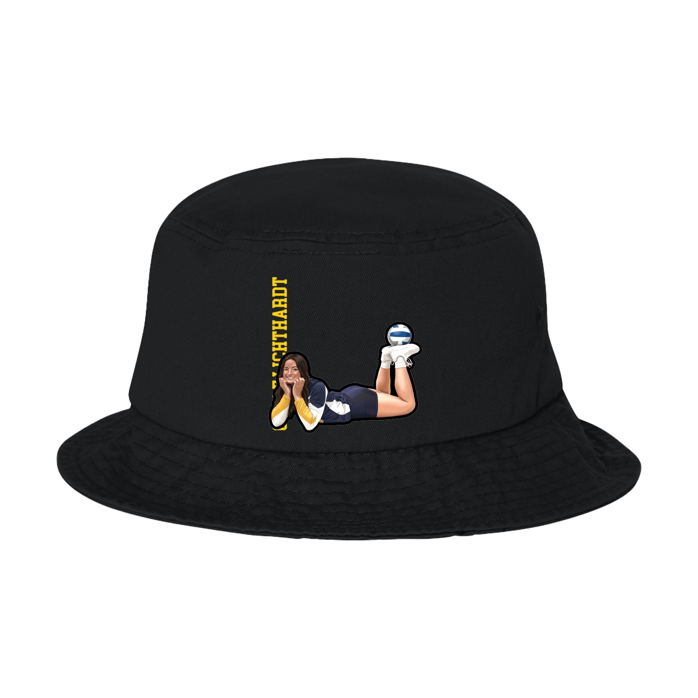 Bucket Cap — Name Vertical in Black