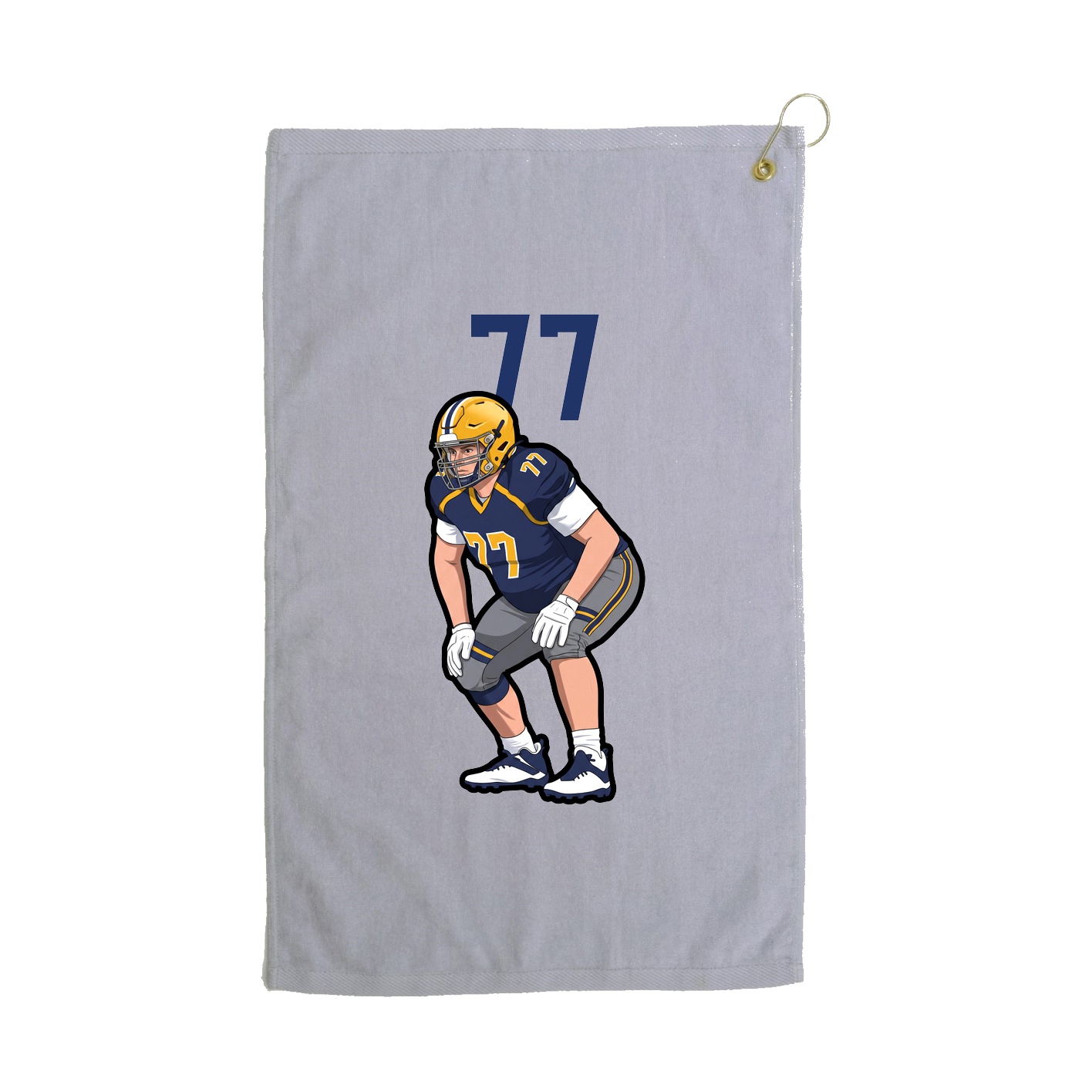 Golf Towel — Number Top in Grey
