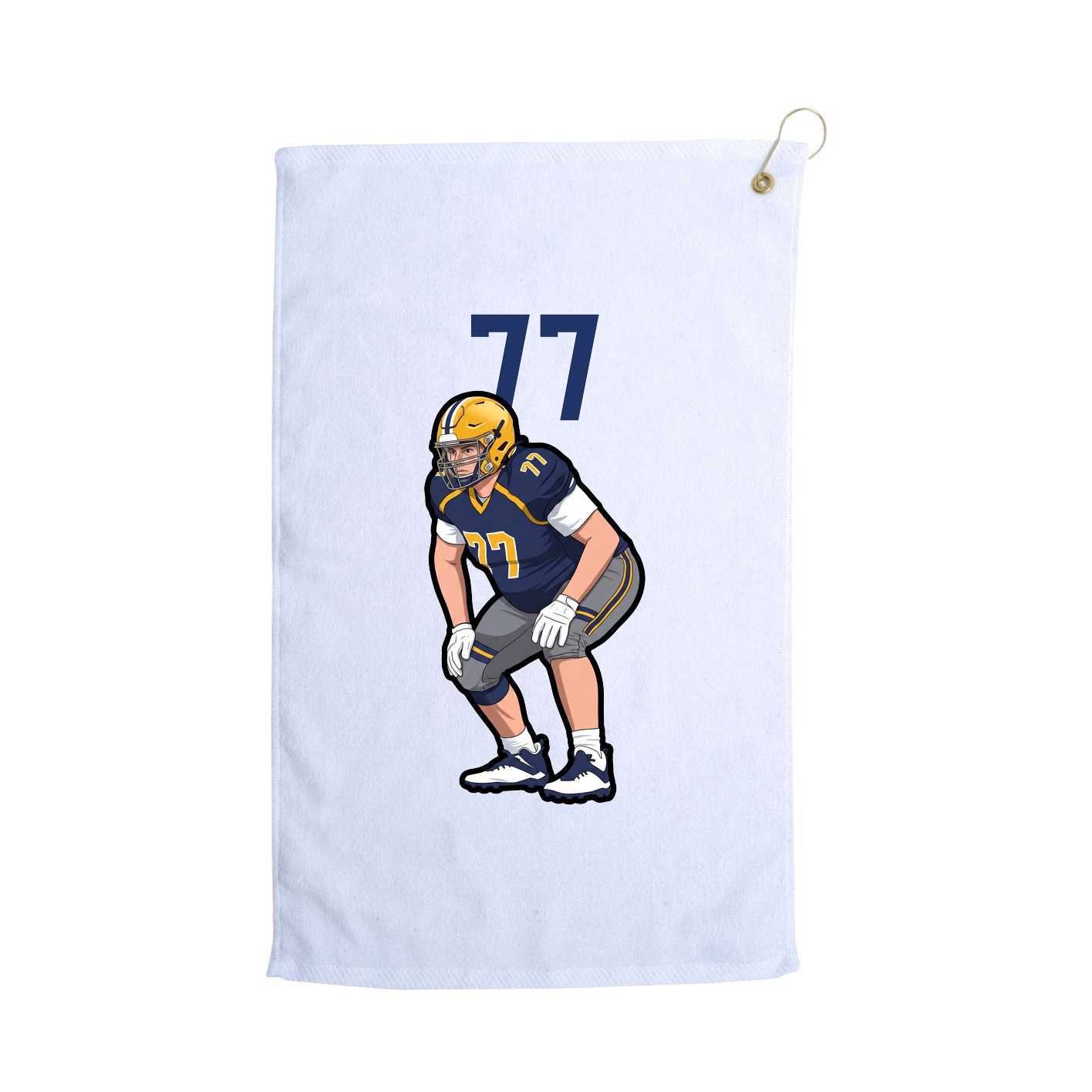 Golf Towel — Number Top in White