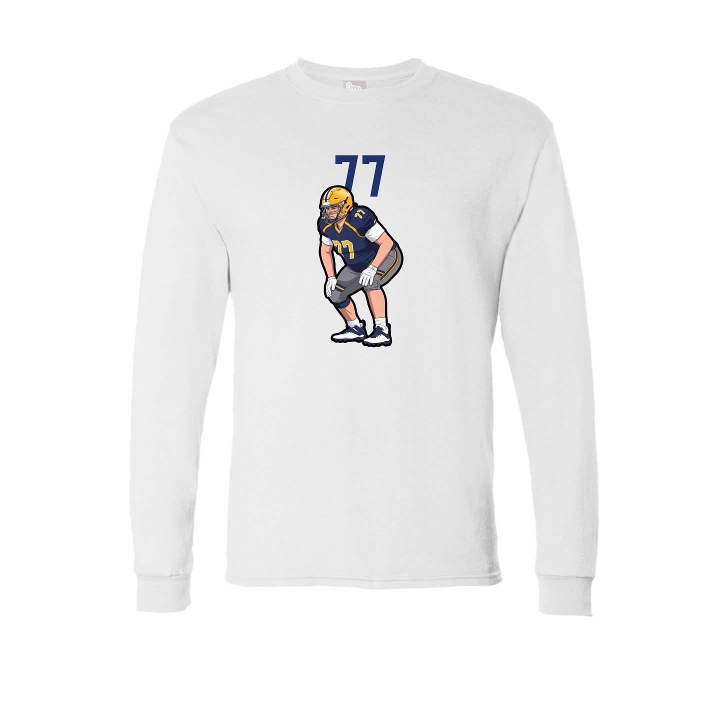 Long Sleeve Tee — Number Top in White
