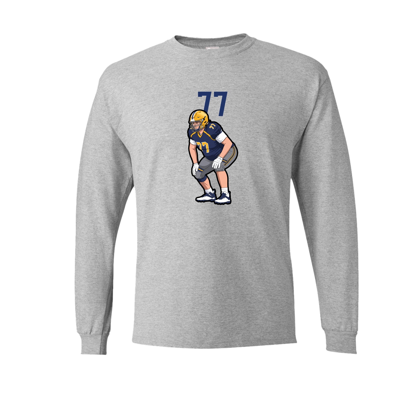 Long Sleeve Tee — Number Top in Grey