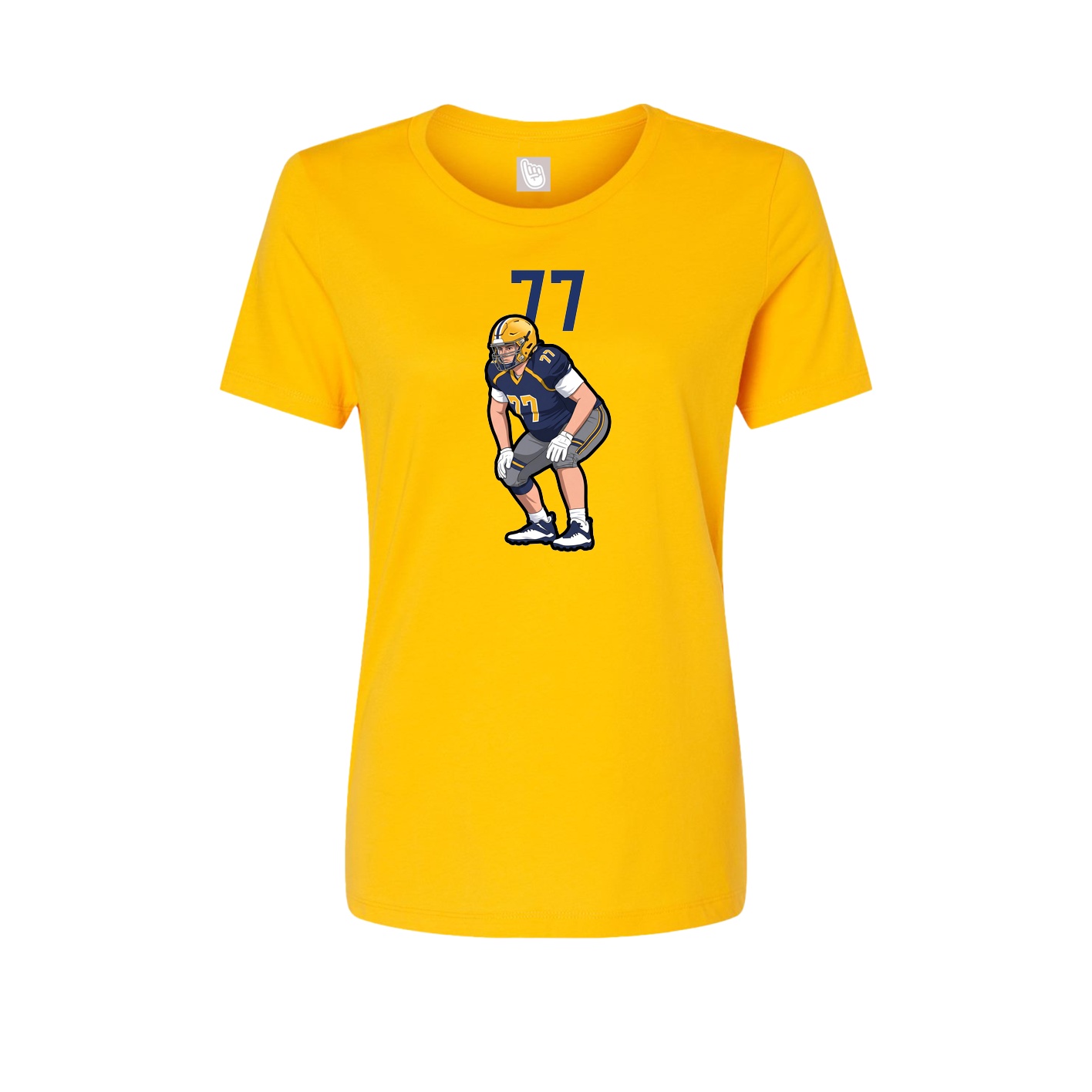 Womens Tee — Number Top in Gold