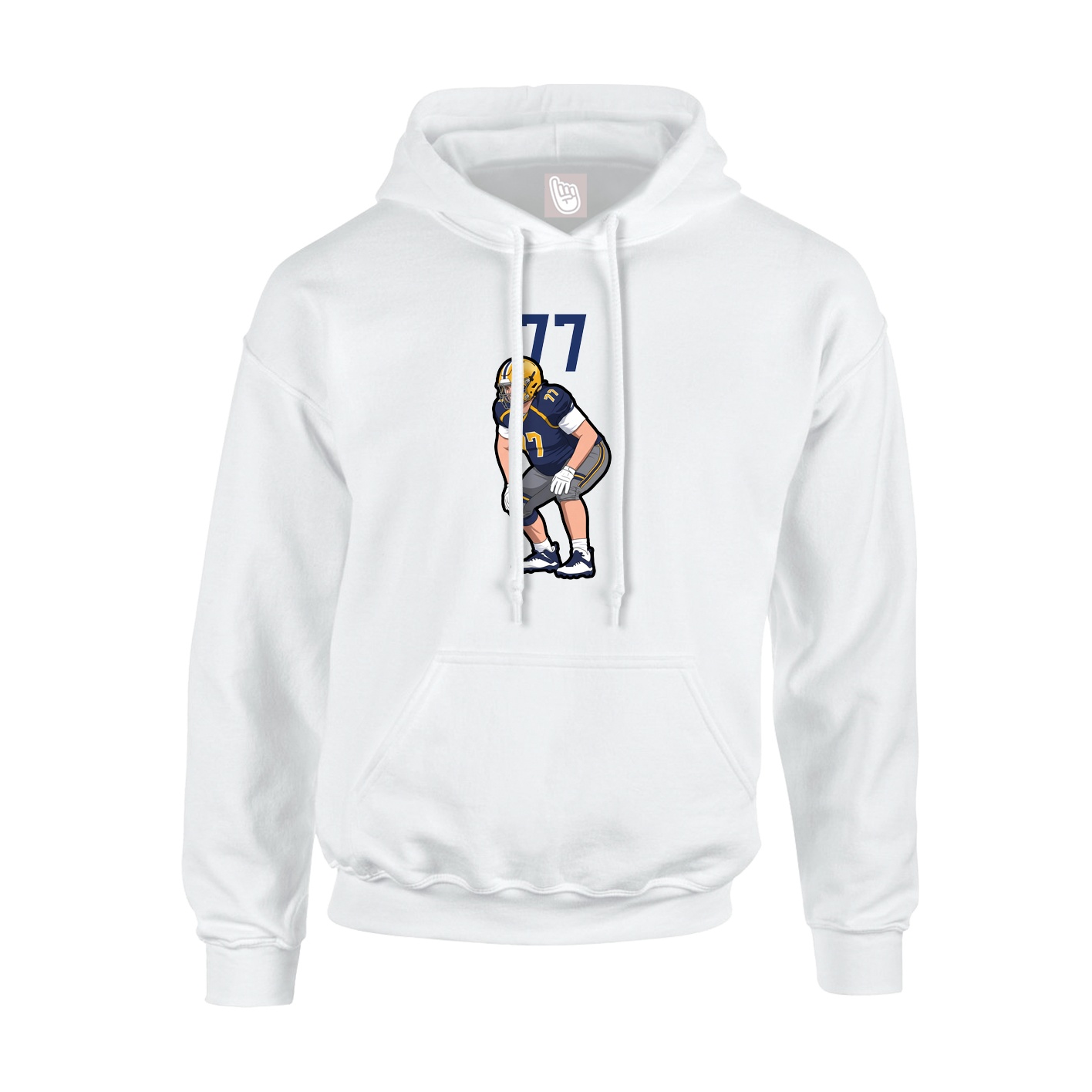 Youth Hoodie — Number Top in White