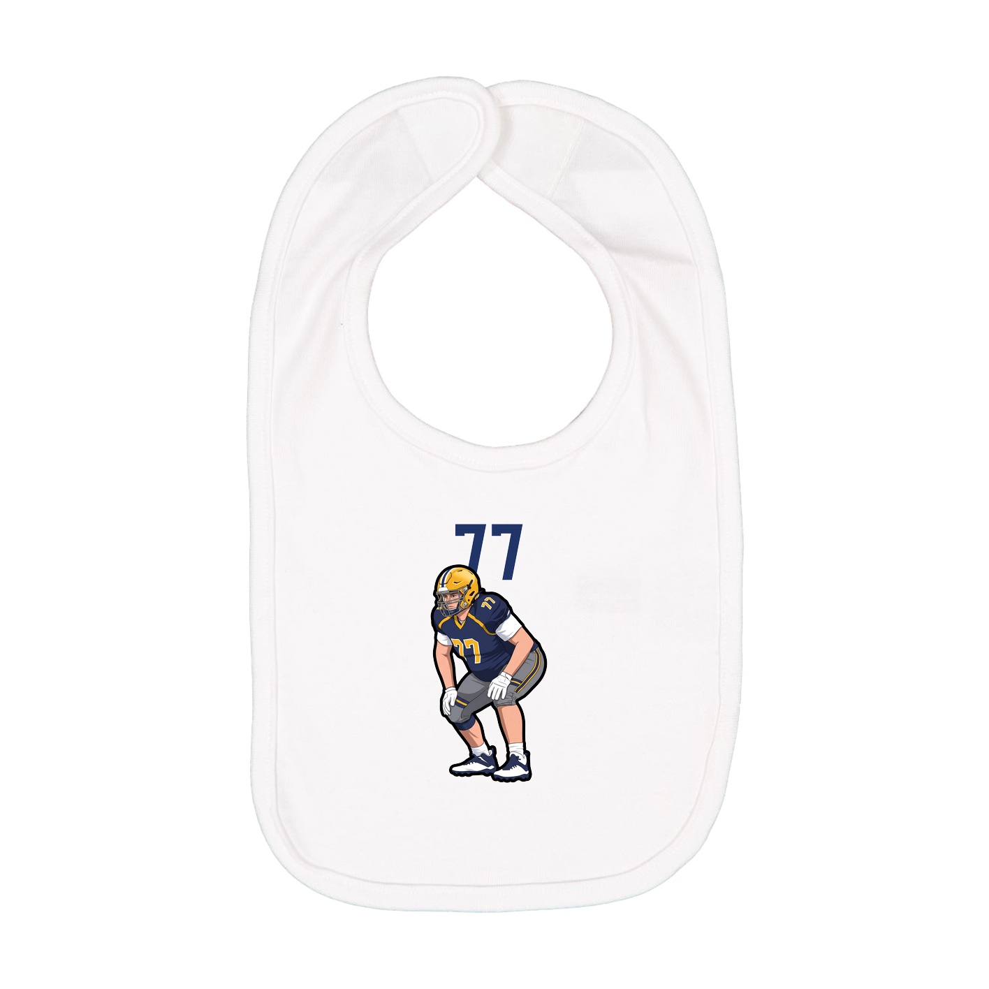 Infant Bib — Number Top in White