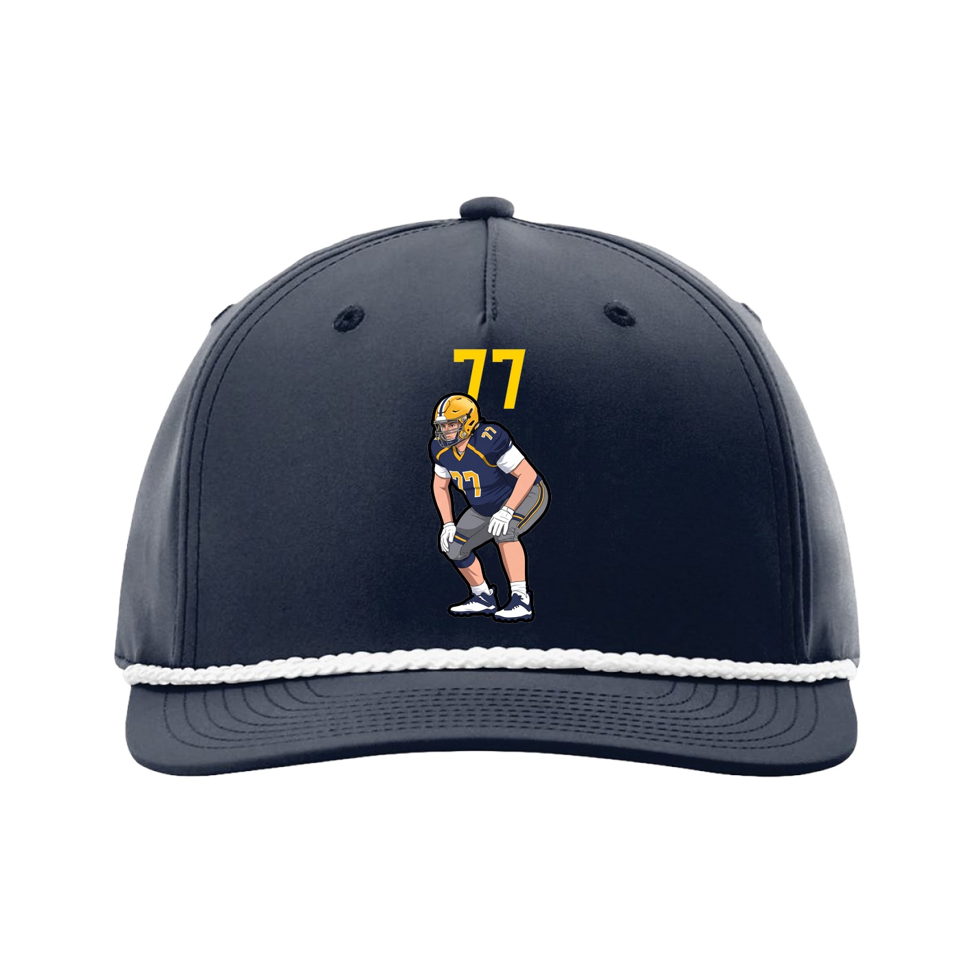 Five-Panel Classic Rope Cap — Number Top in Navy