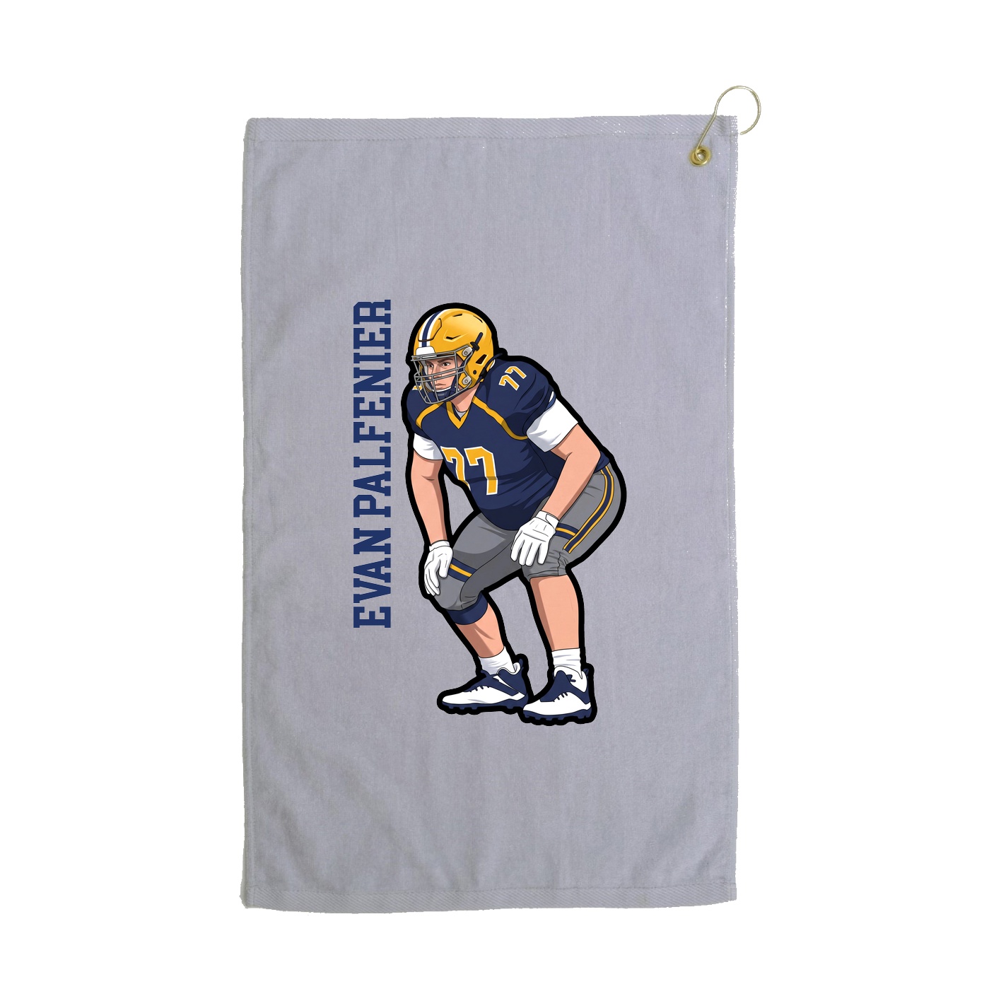 Golf Towel — Name Vertical in Grey