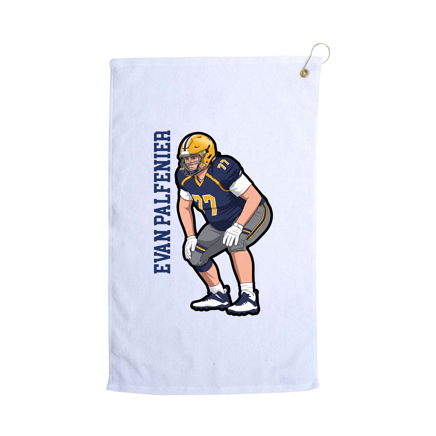 Golf Towel — Name Vertical in White