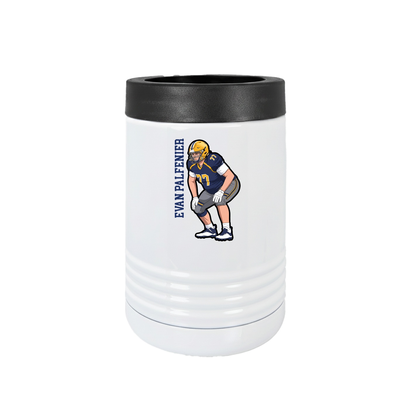 Beverage Holder — Name Vertical in White