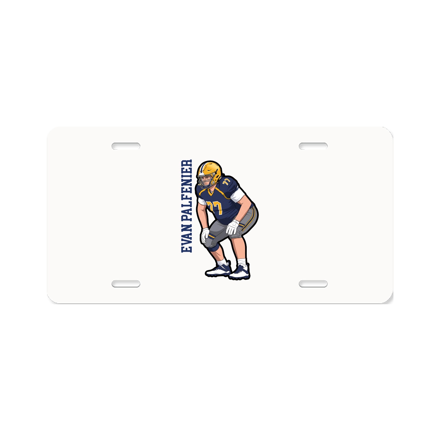 License Plate — Name Vertical in Classic