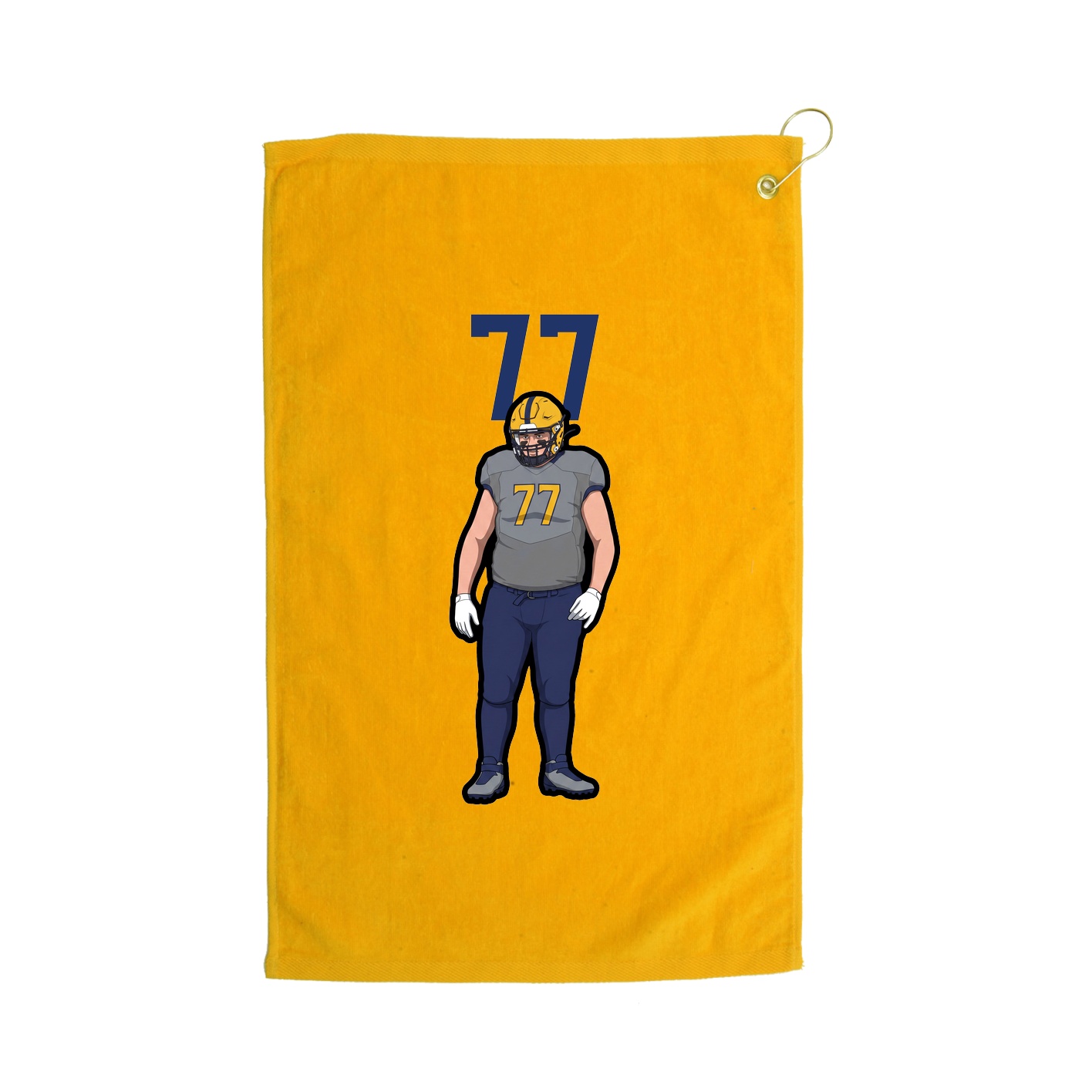 Golf Towel — Number Top in Gold