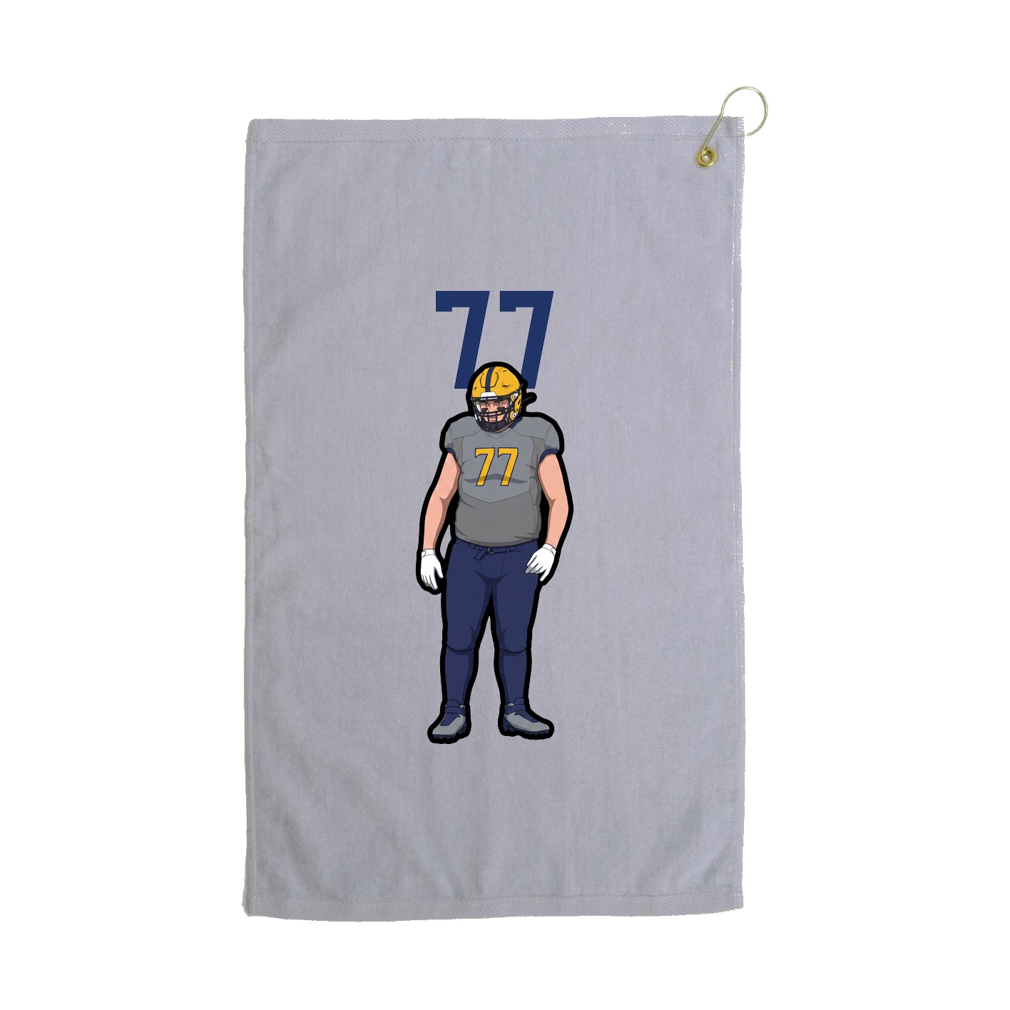 Golf Towel — Number Top in Grey