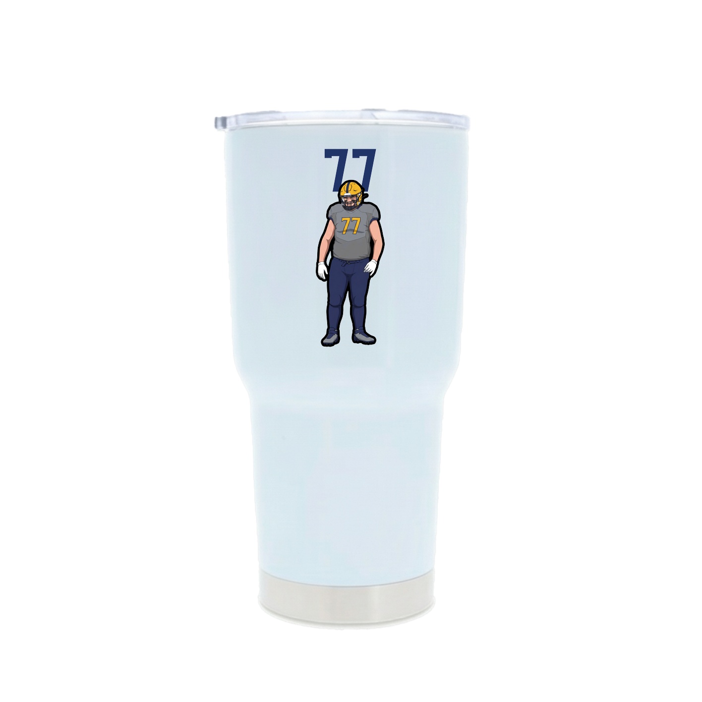 30oz Stainless Steel Tumbler — Number Top in White