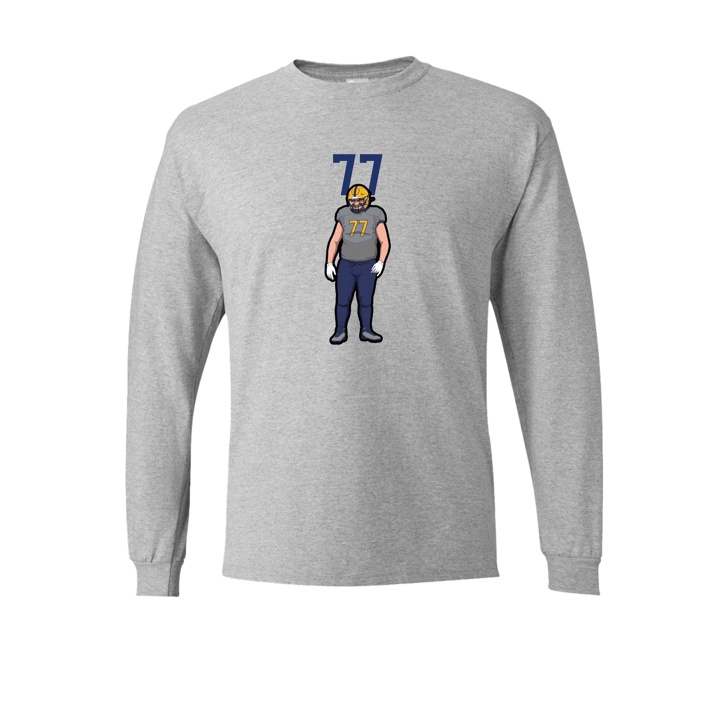 Long Sleeve Tee — Number Top in Grey