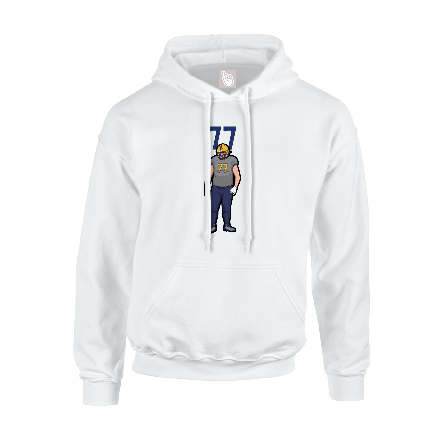 Youth Hoodie — Number Top in White