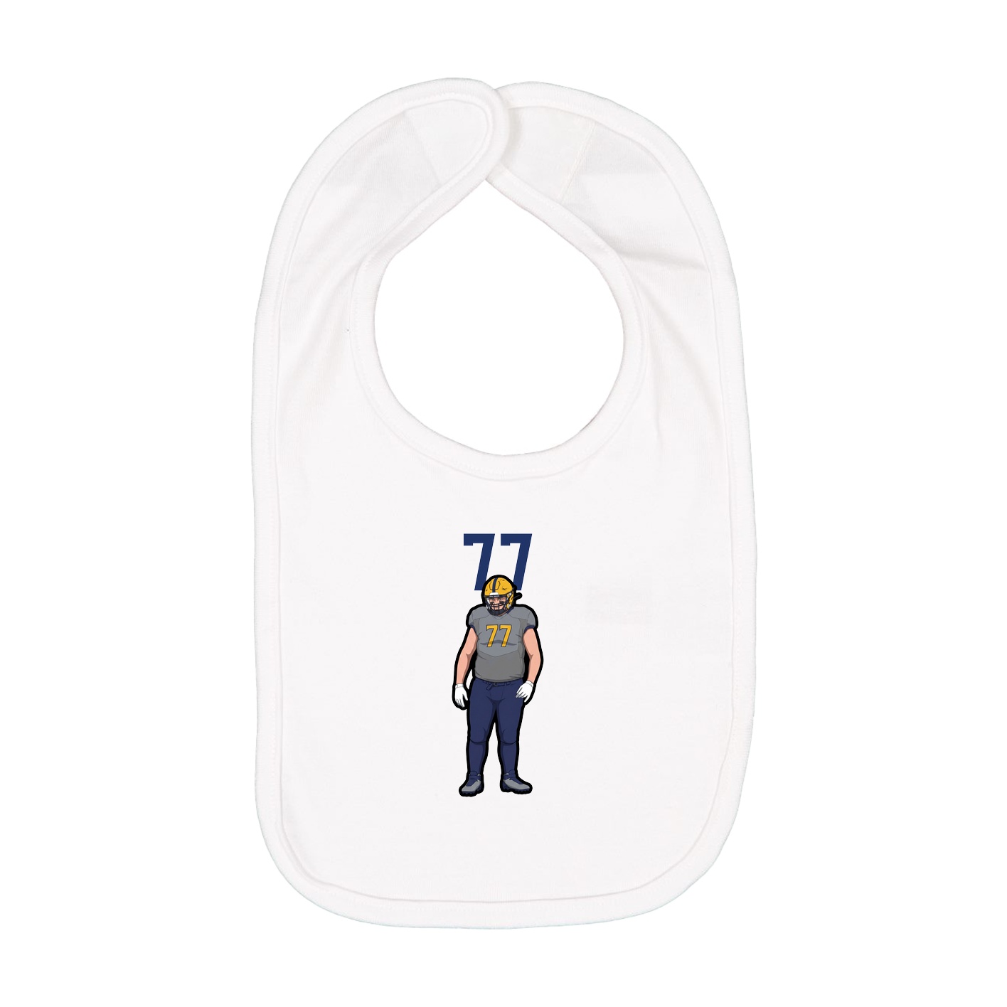 Infant Bib — Number Top in White