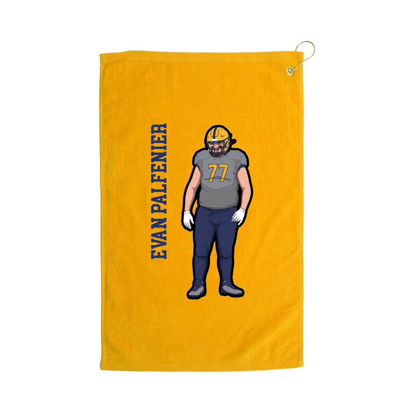 Golf Towel — Name Vertical in Gold