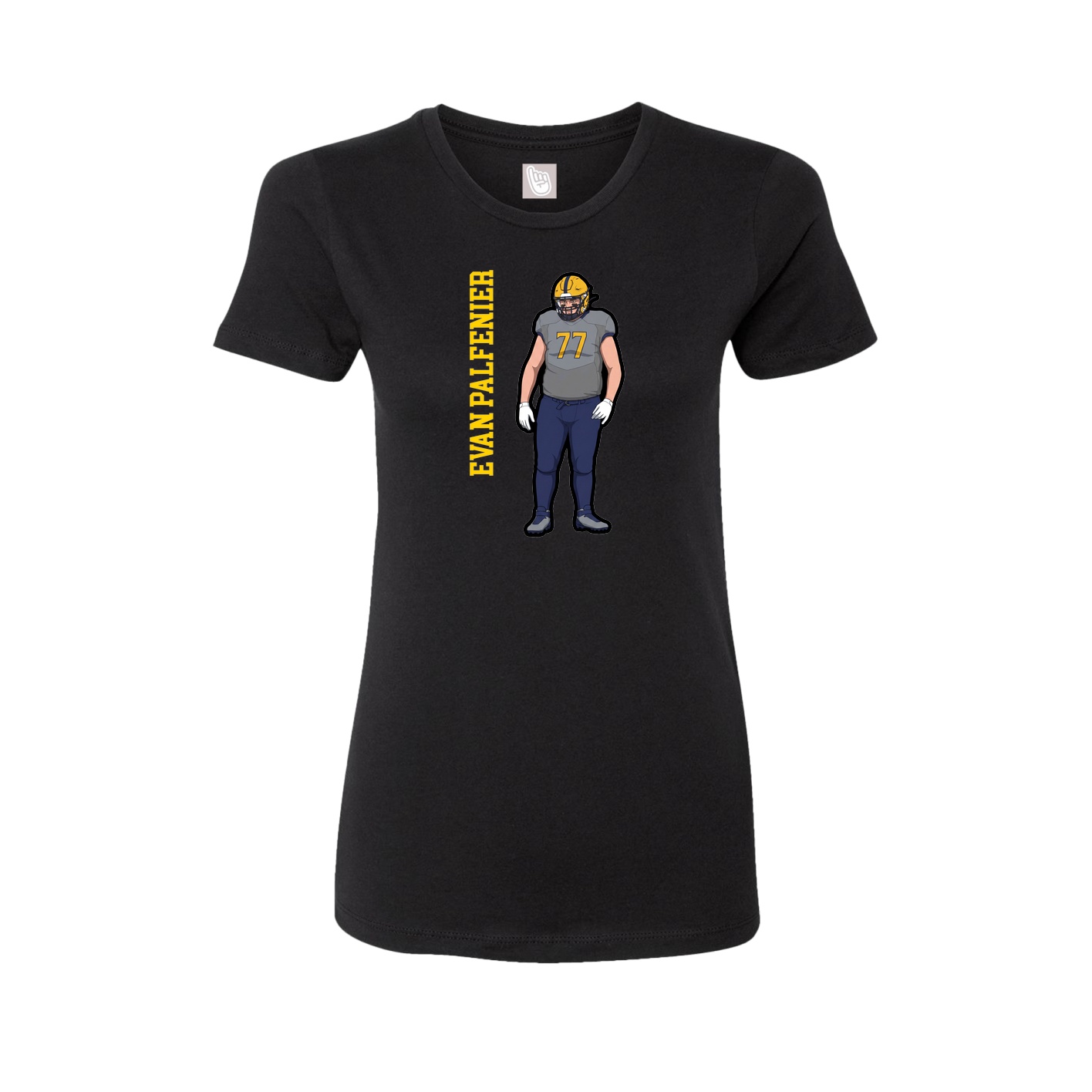 Womens Tee — Name Vertical in Black