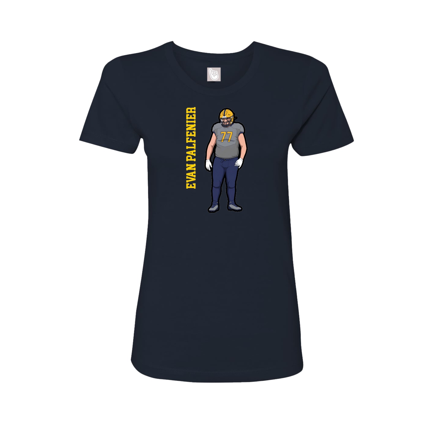 Fitted Women's Tee — Name Vertical in Navy