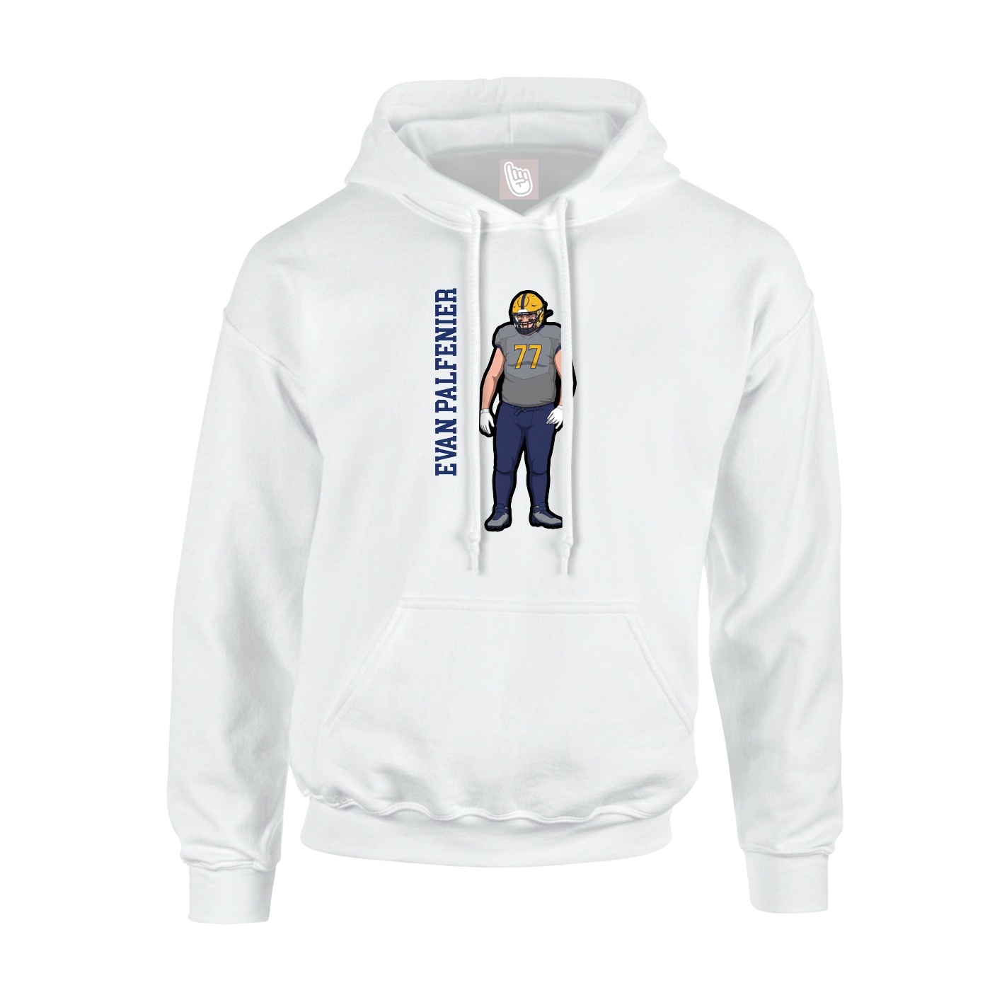 Youth Hoodie — Name Vertical in White