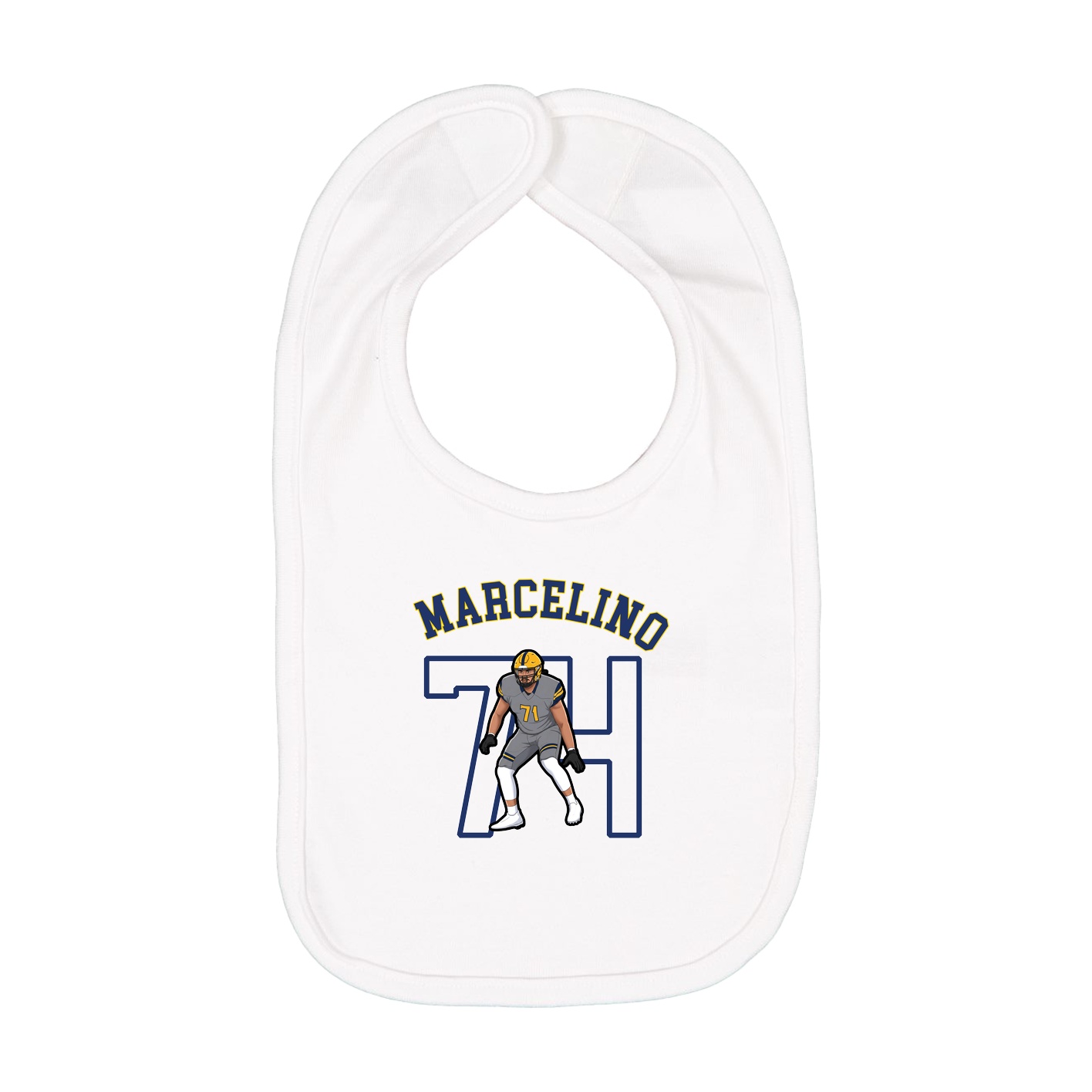 Infant Bib — Shirsey Arch in White