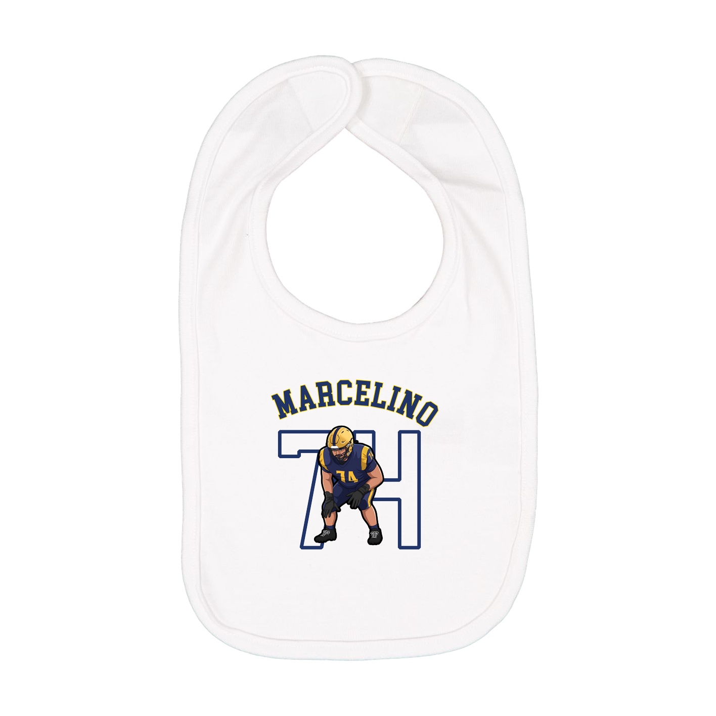 Infant Bib — Shirsey Arch in White