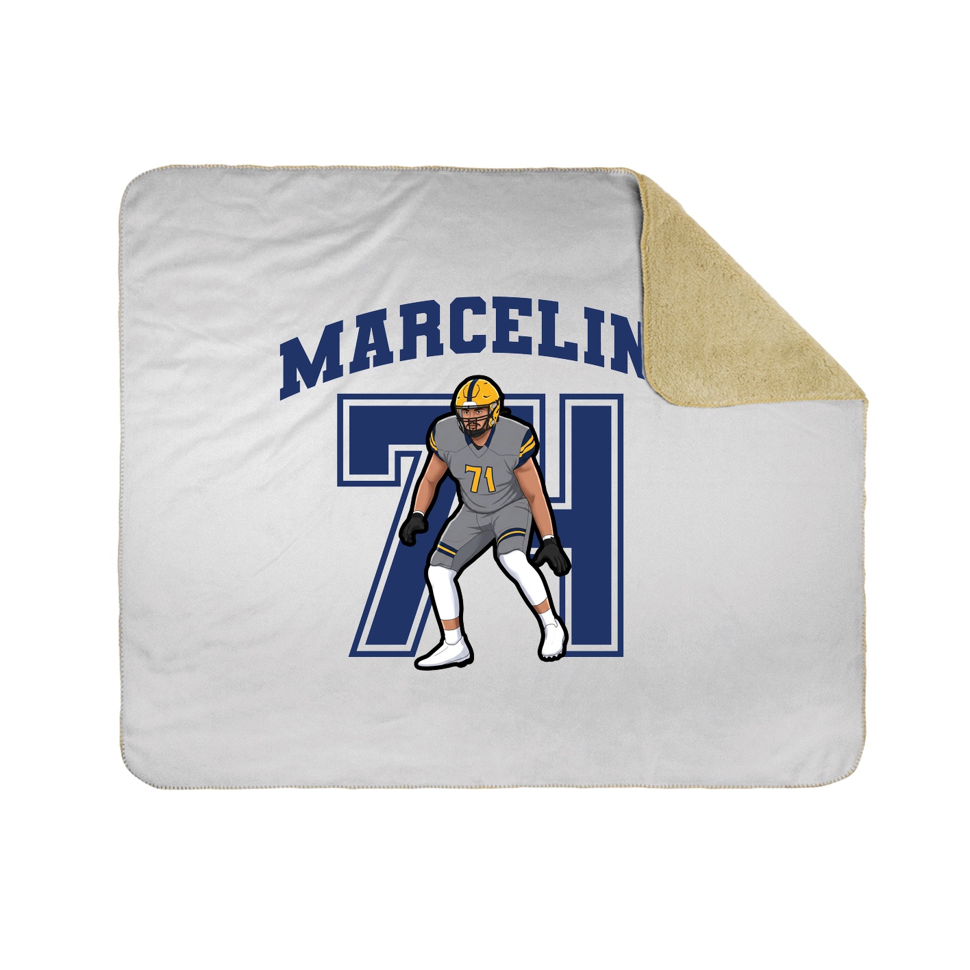 Throw Blanket — Number in White