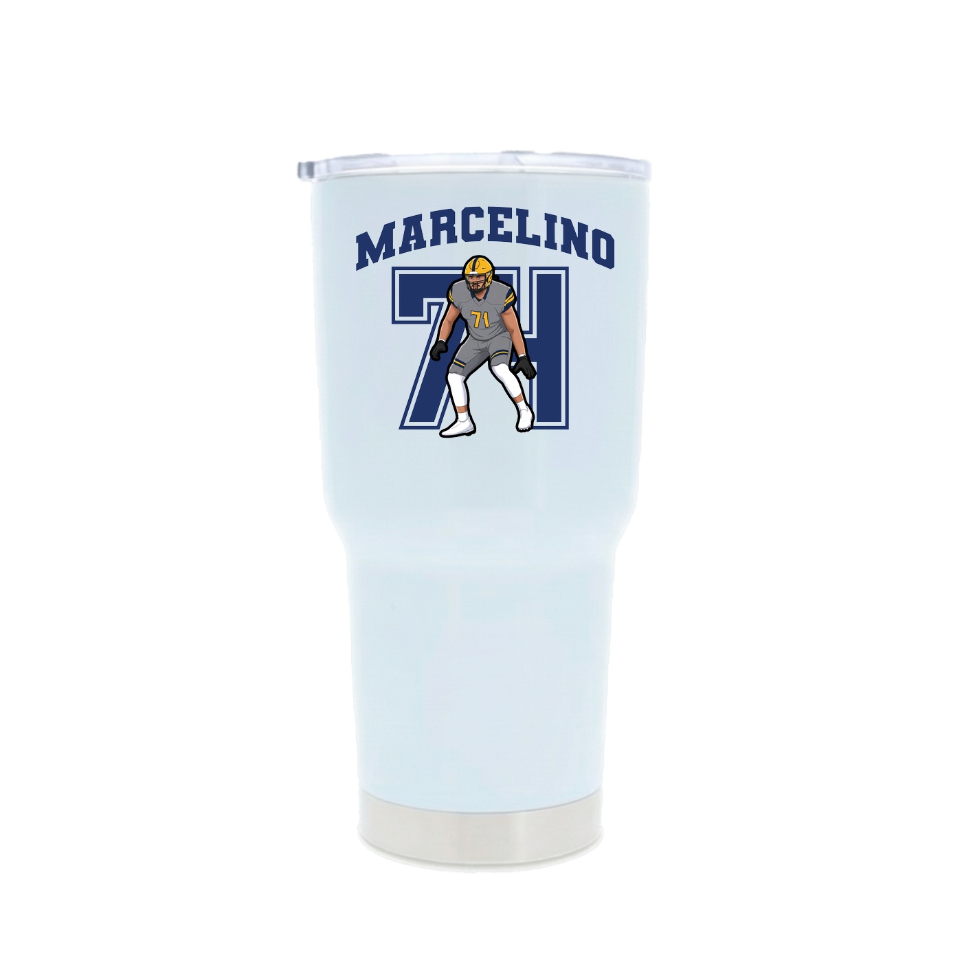30oz Stainless Steel Tumbler — Number in White