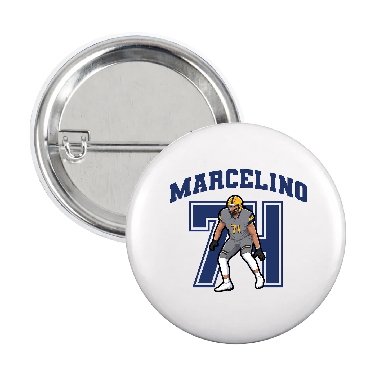 Game Day Button — Number in White