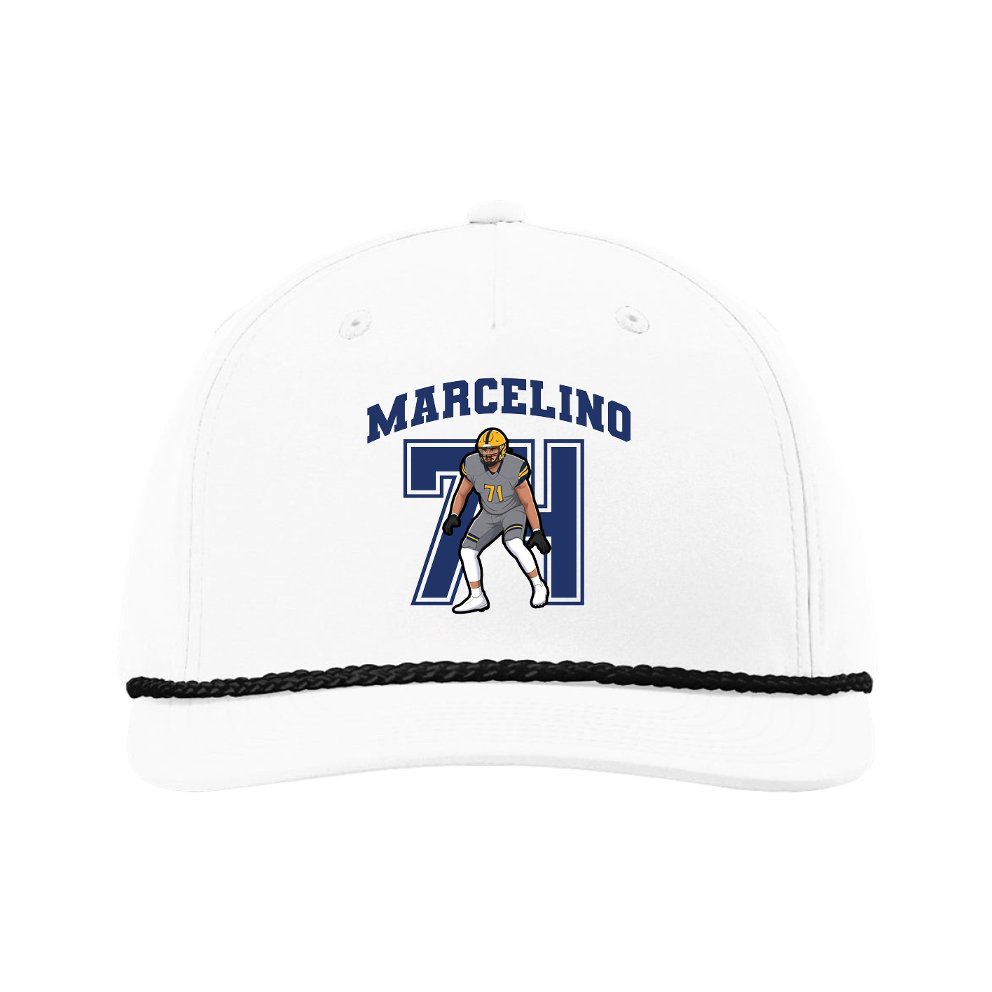 Five-Panel Classic Rope Cap — Number in White