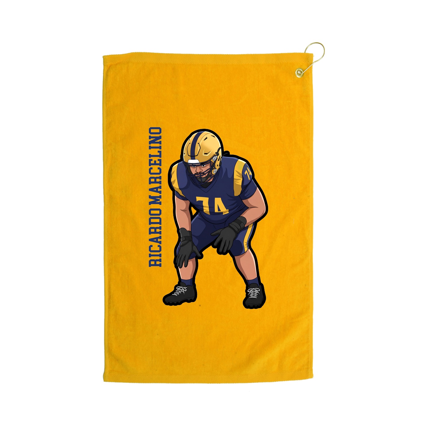 Golf Towel — Name Vertical in Gold