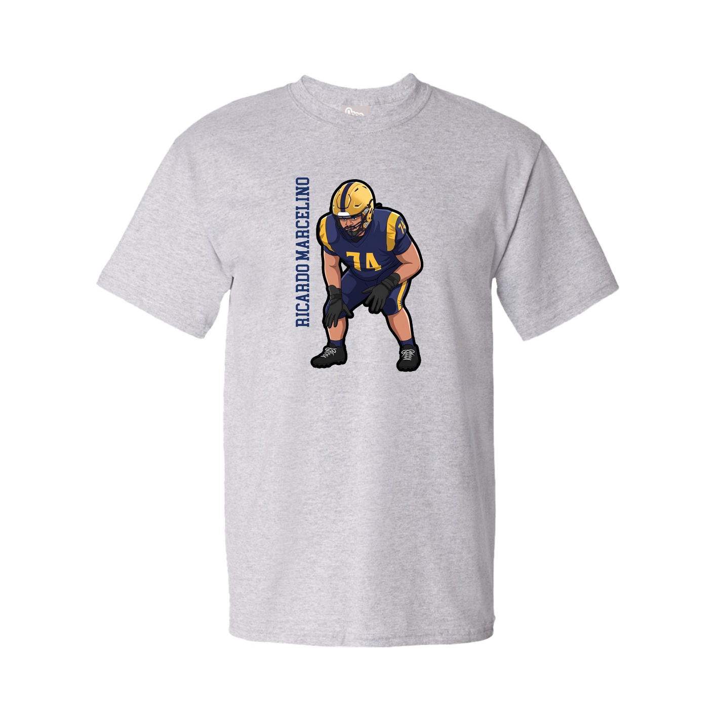 Tee — Name Vertical in Grey
