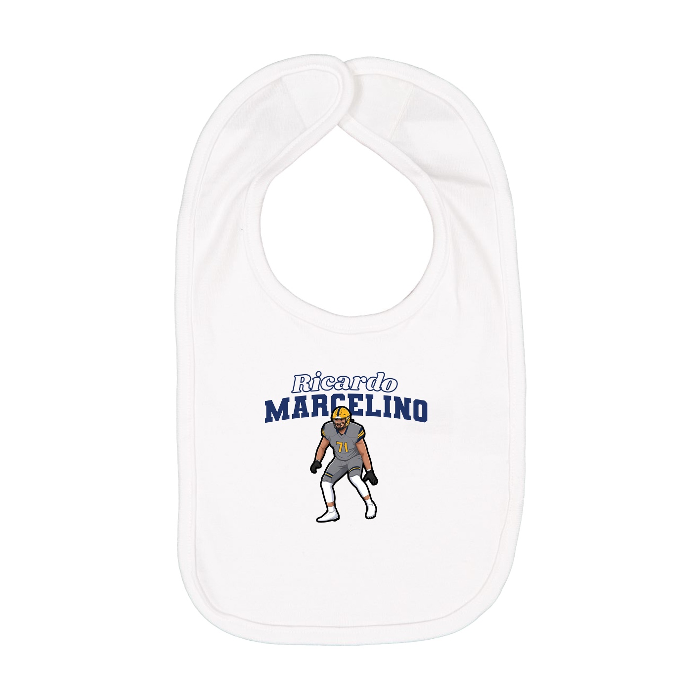Infant Bib — Name Arch in White