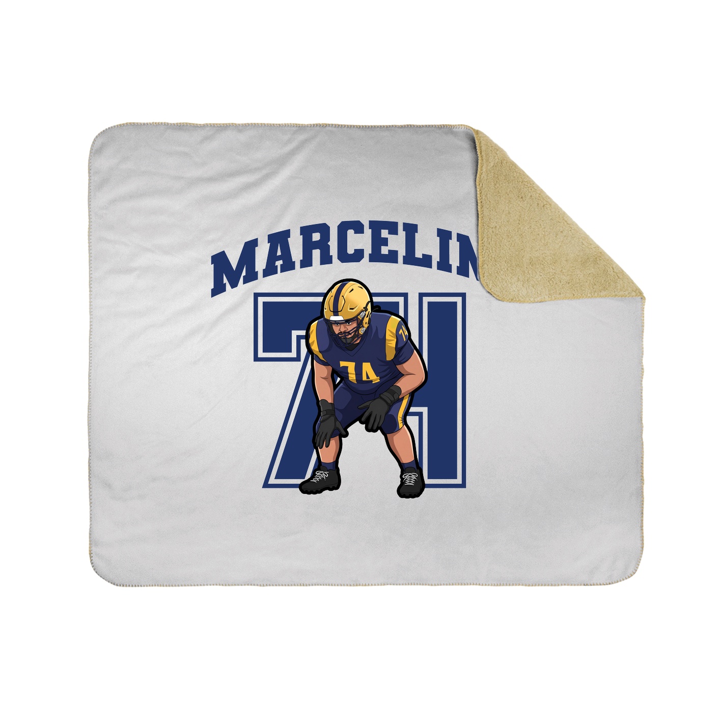 Throw Blanket — Number in White