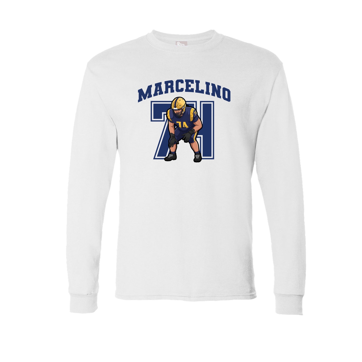 Long Sleeve Tee — Number in White