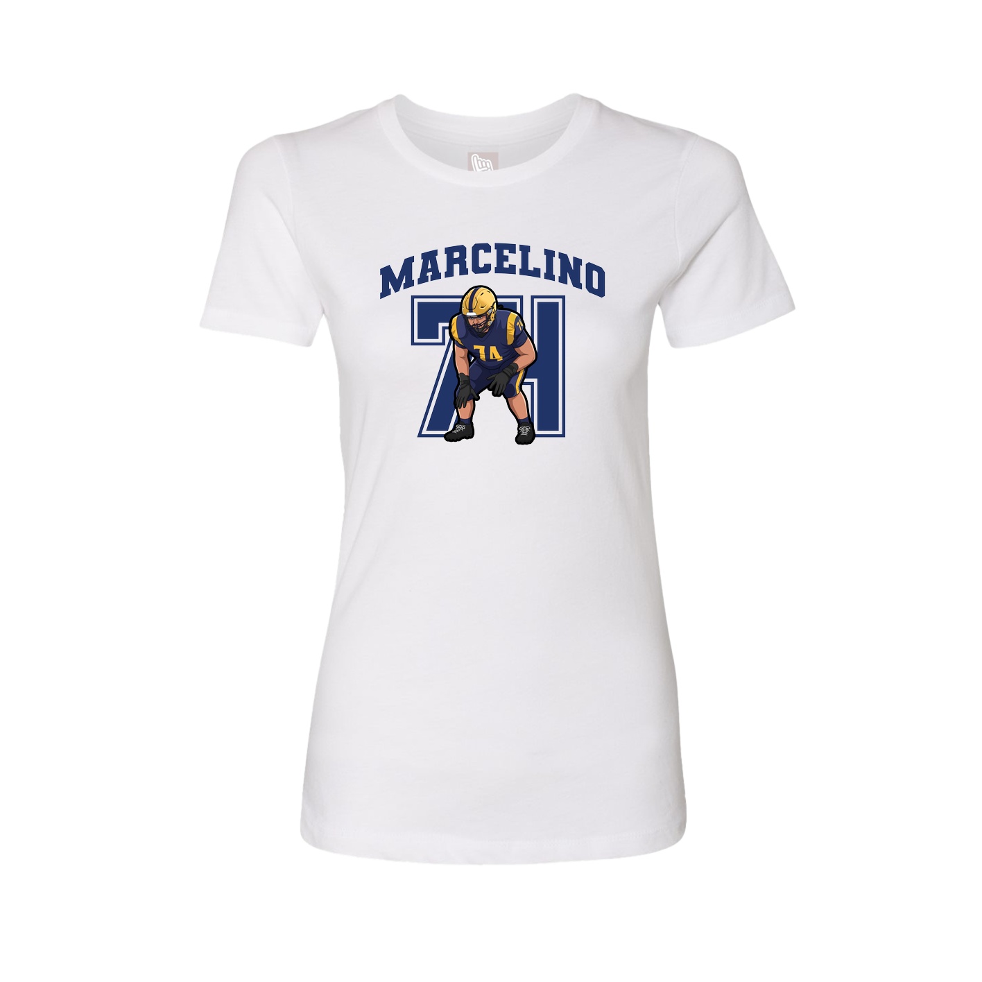 Fitted Women's Tee — Number in White