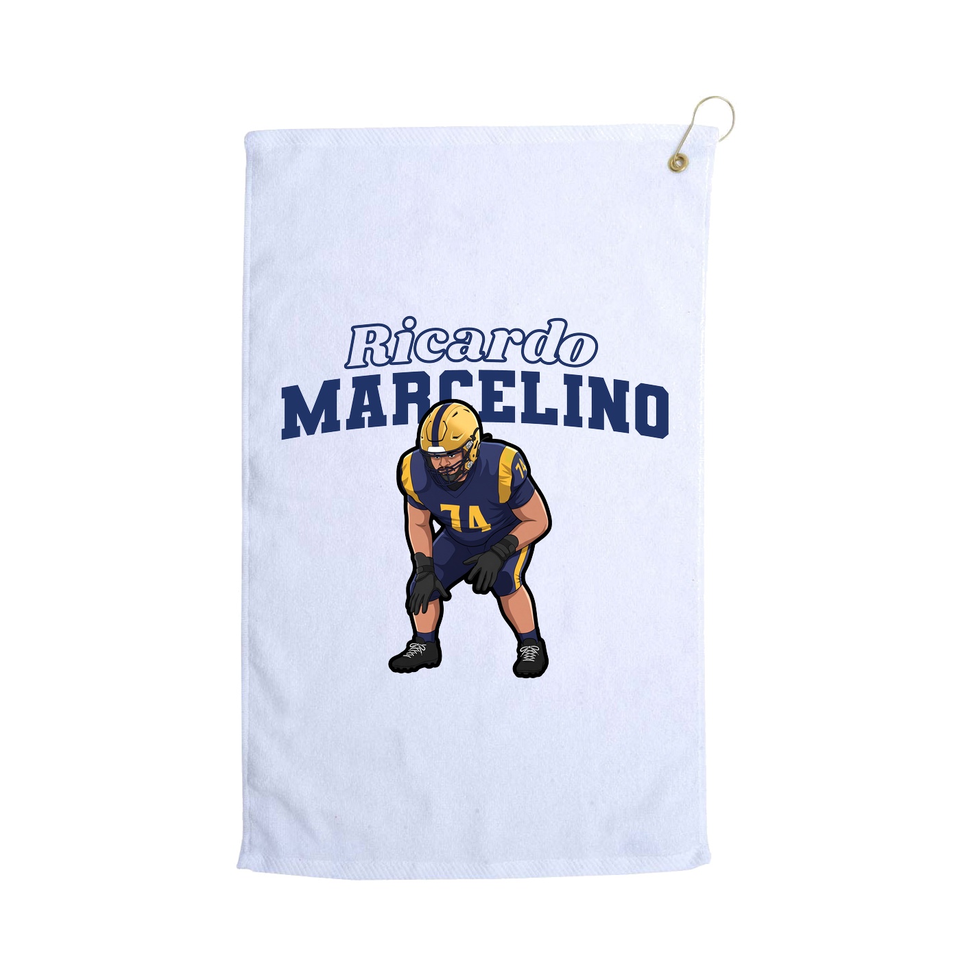 Golf Towel — Name Arch in White