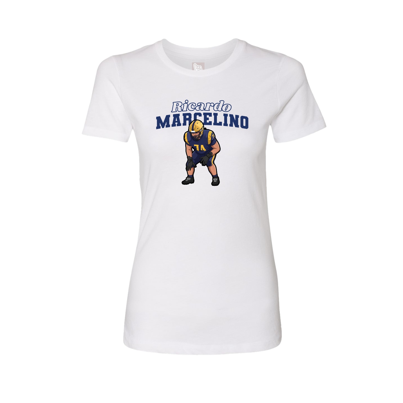 Fitted Women's Tee — Name Arch in White