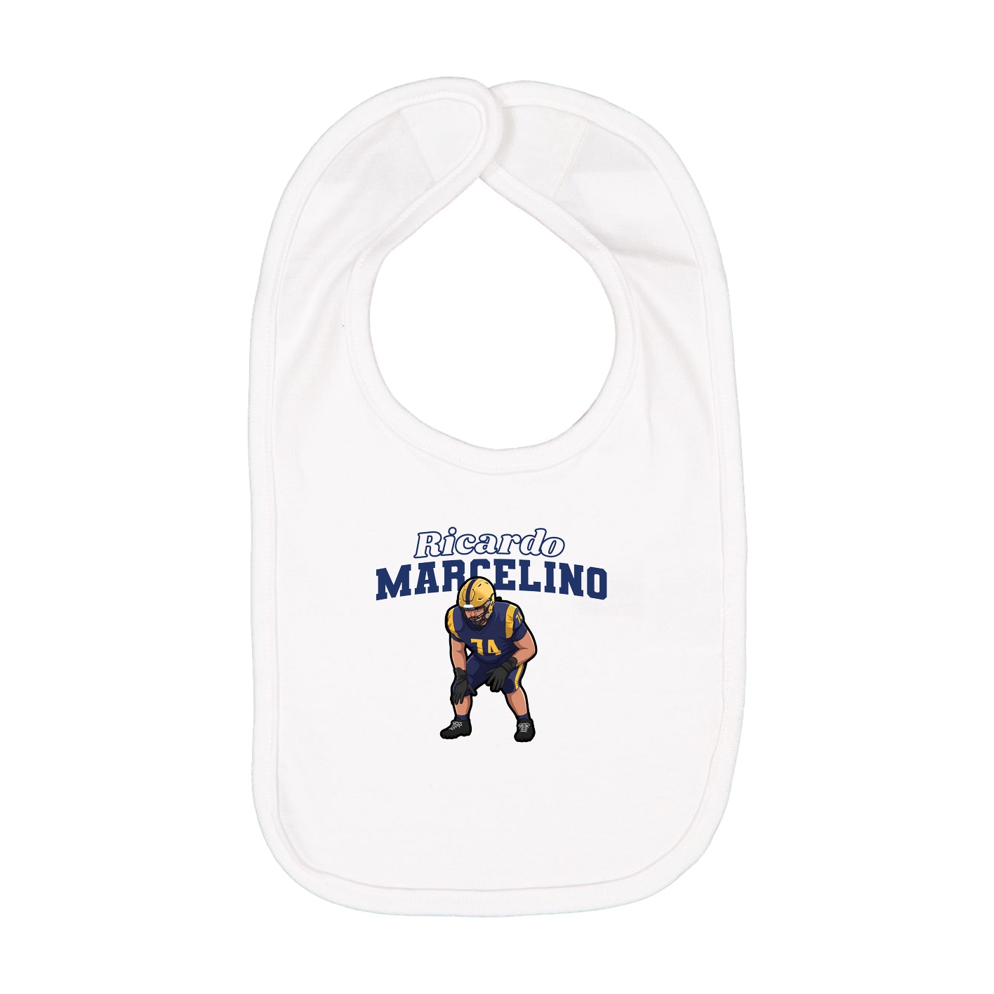 Infant Bib — Name Arch in White