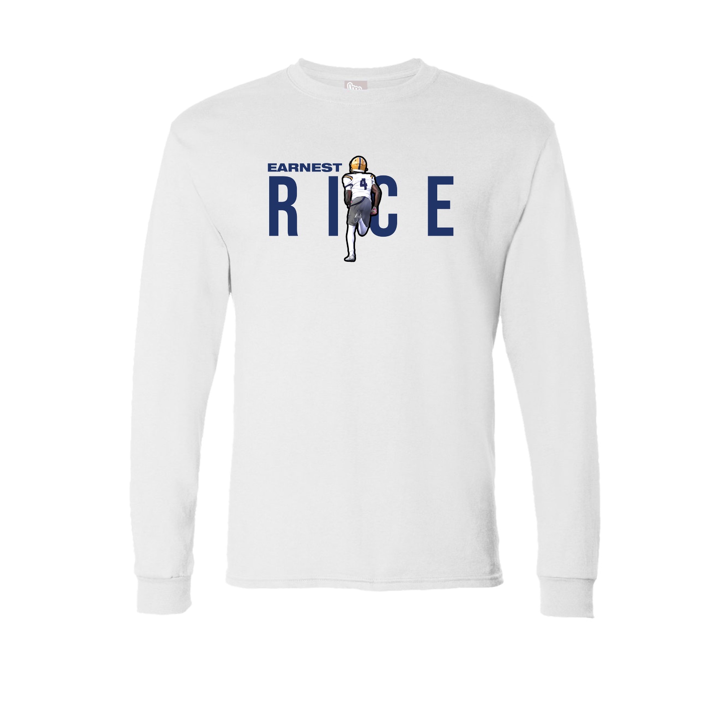 Long Sleeve Tee — Player Name in White