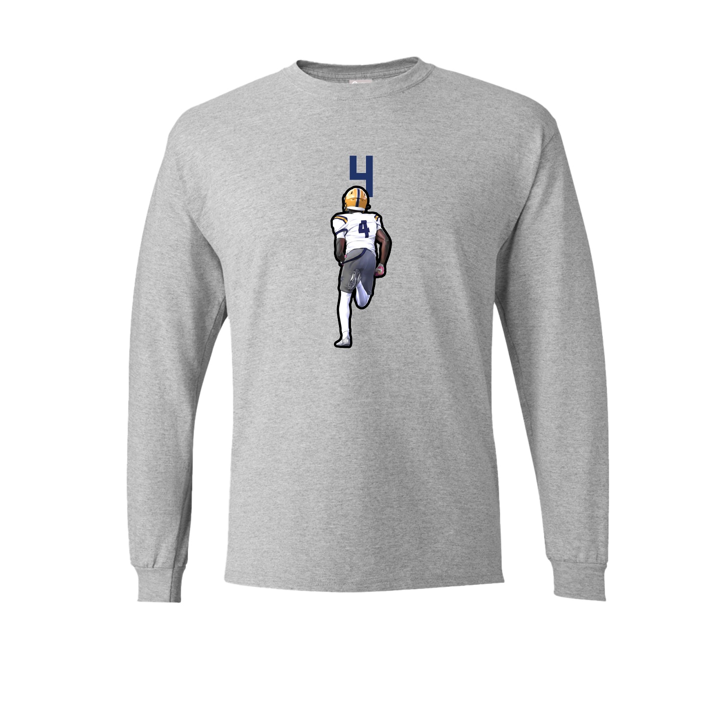 Long Sleeve Tee — Number Top in Grey