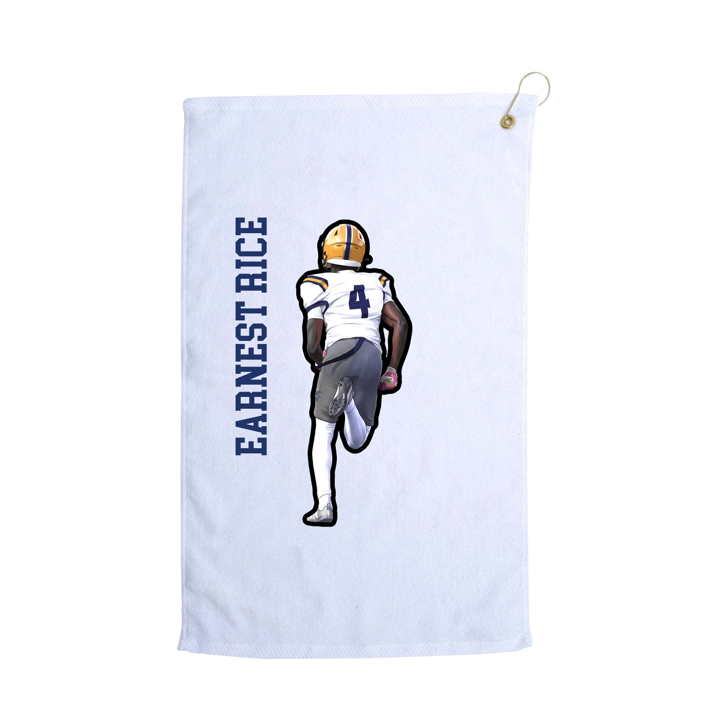 Golf Towel — Name Vertical in White