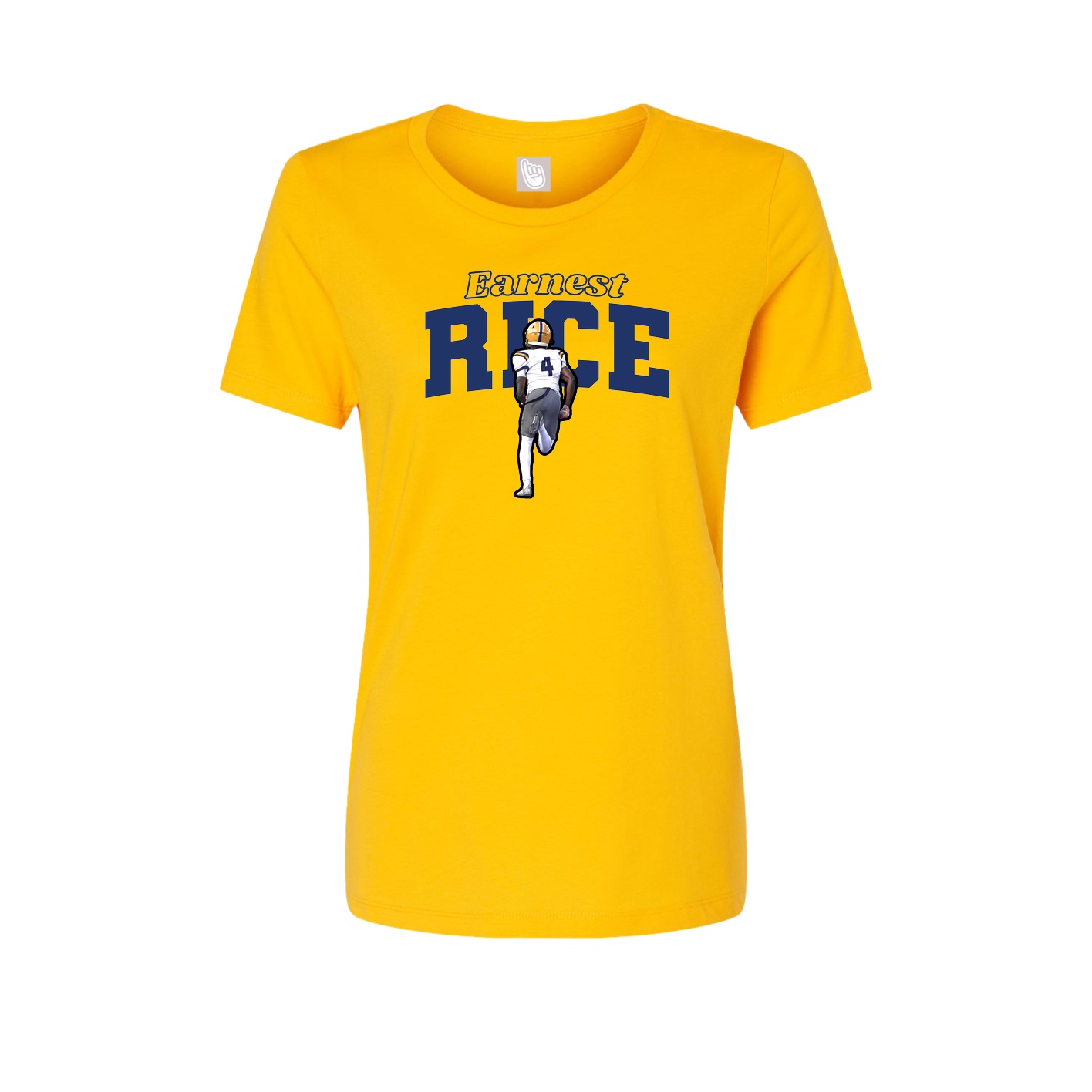 Fitted Women's Tee — Name Arch in Gold