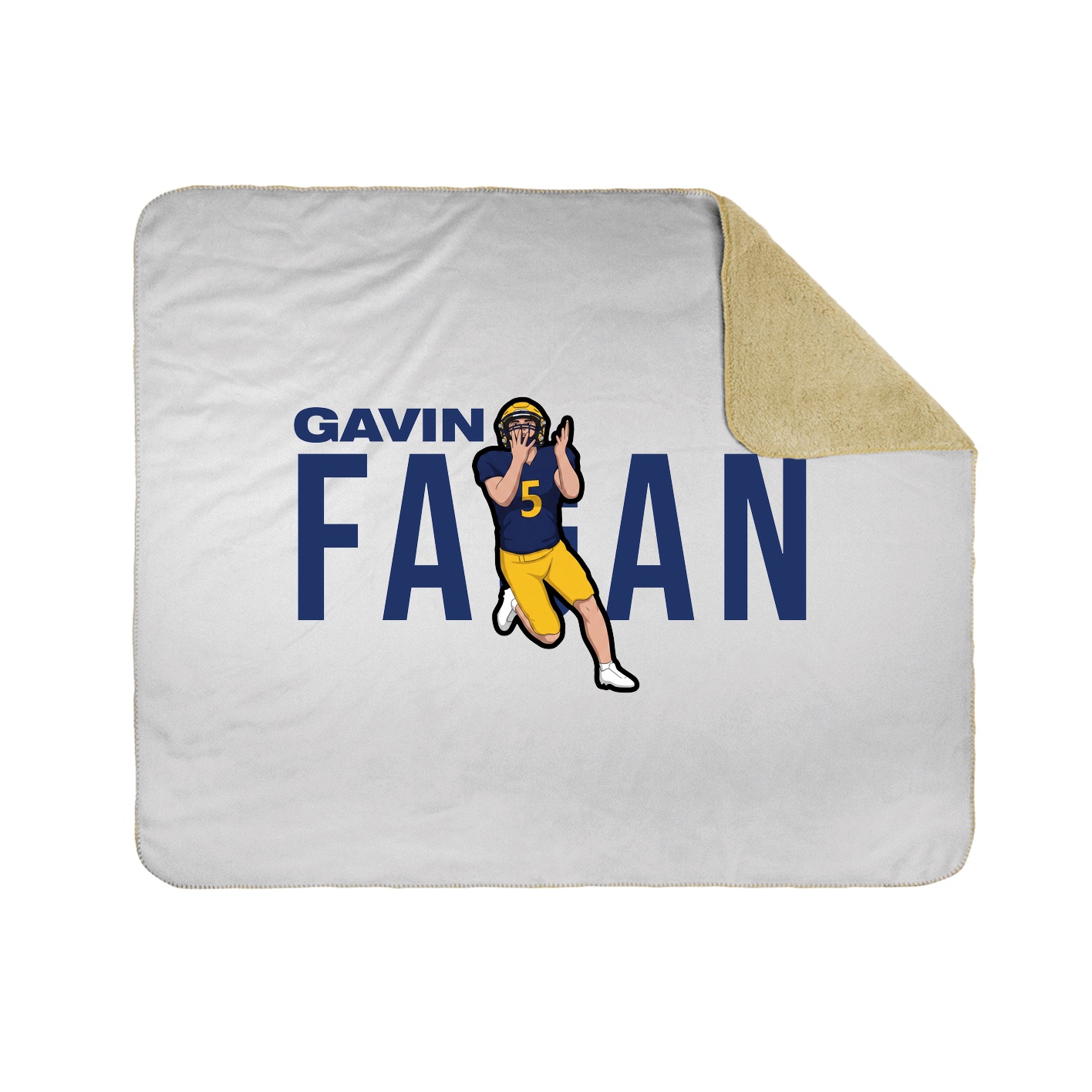 Throw Blanket — Player Name in White