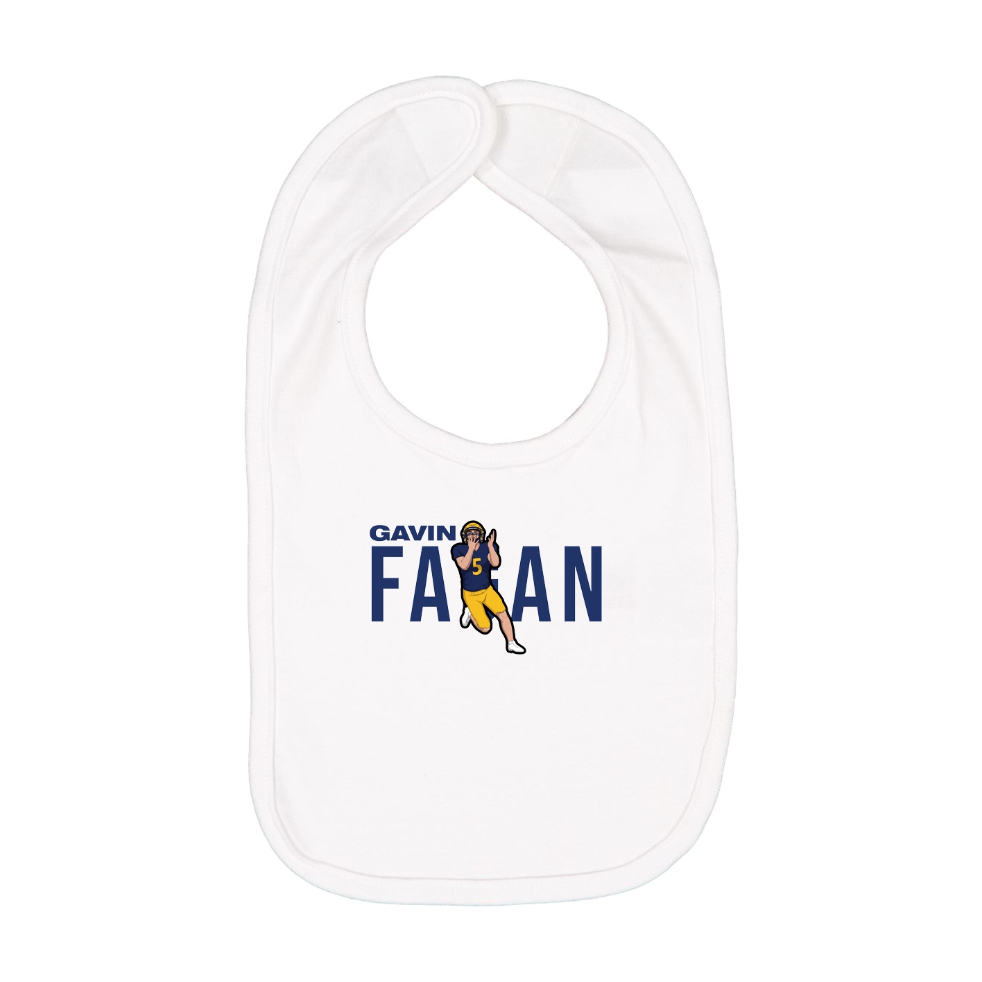 Infant Bib — Player Name in White