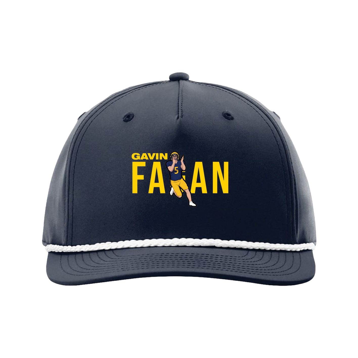 Five-Panel Classic Rope Cap — Player Name in Navy
