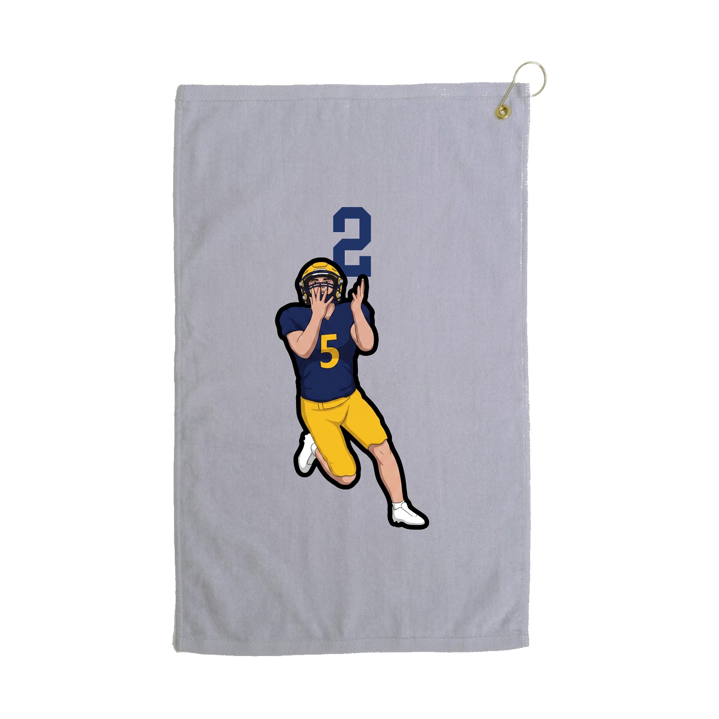 Golf Towel — Number Top in Grey